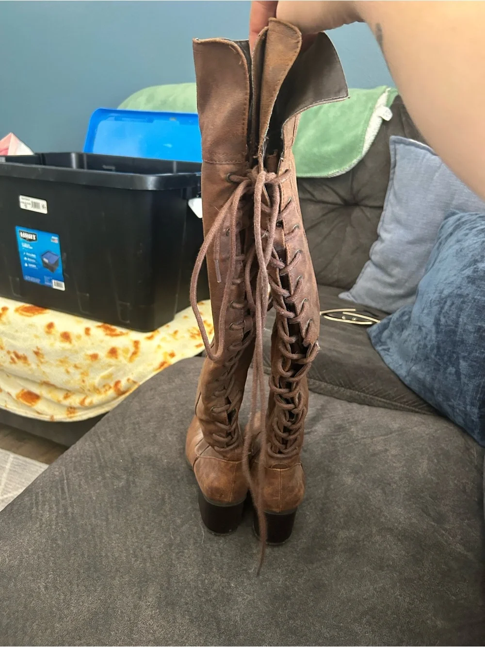 White Mountain Women's Over-the-Knee Lace-Up Boots - Brown